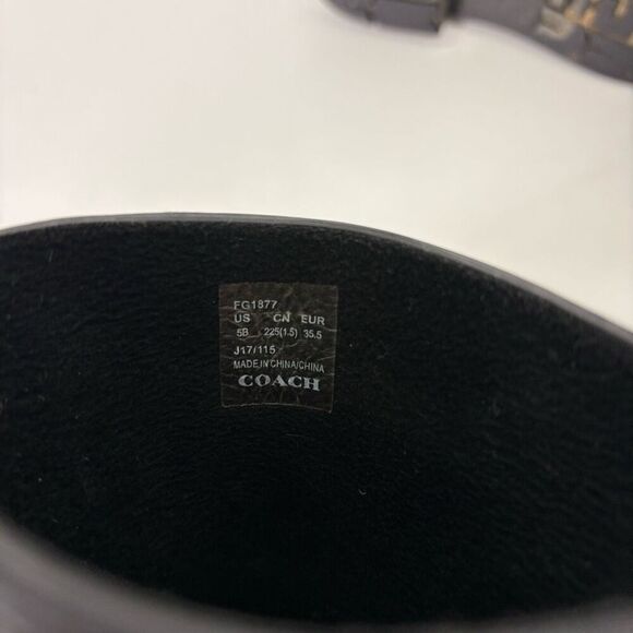 Coach Black Monogram Mid Calf Pull On Rain Boots Women's Size 5 - Picture 12 of 12